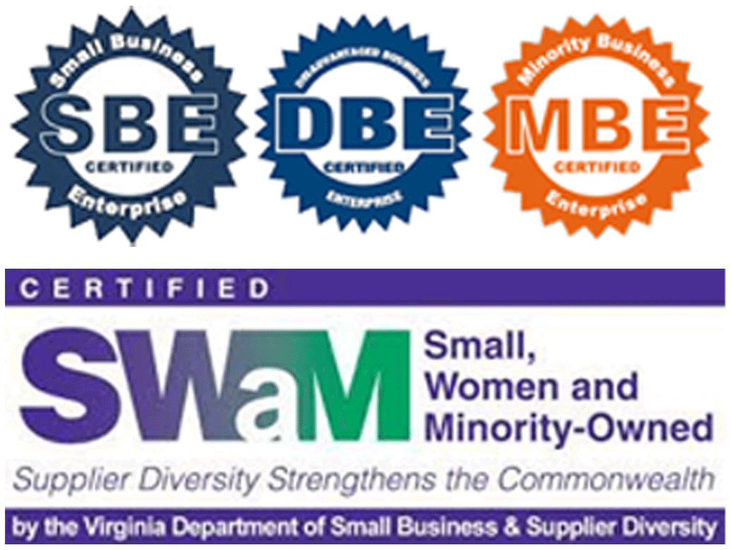 SBE, DBE, MBE and SWaM certifications